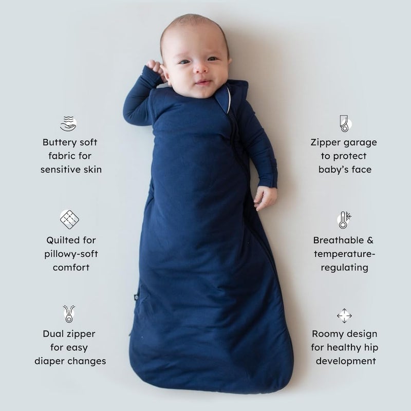 KYTE BABY Unisex Rayon Made From Bamboo Sleep Bag for Babies and Toddlers, 1.0 Tog (Small, Navy) - Image 3